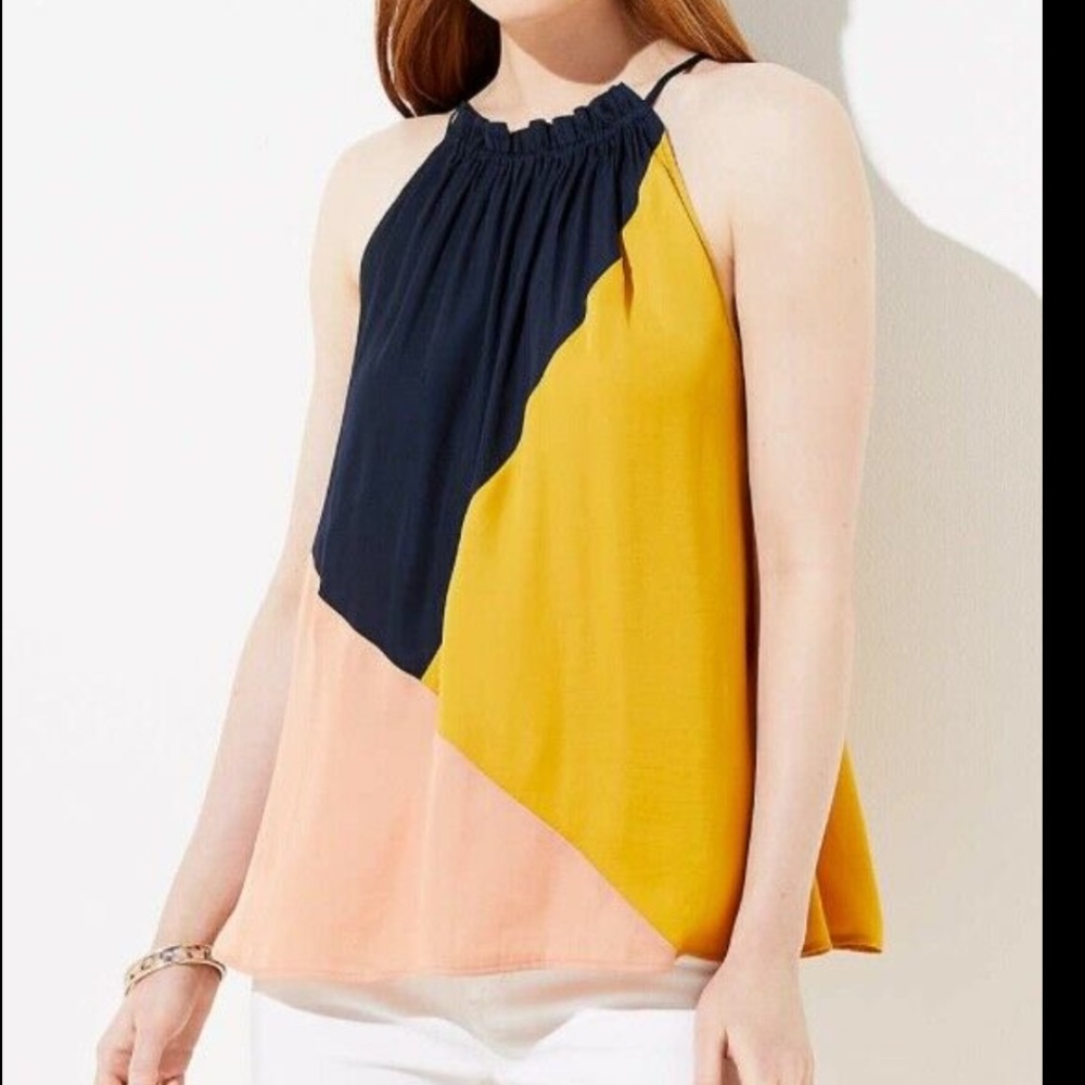 LOFT NWT Colorblock Halter Top (PXS)